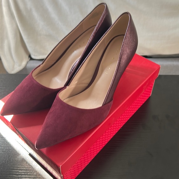 BRAND NEW NEVER WORN gorgeous wine purple stilettos - Picture 1 of 6